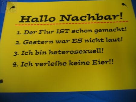 Hallo Nachbar... (Türschild)