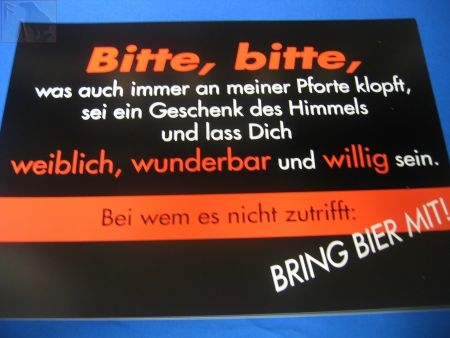 Bitte, bitte... weiblich und willig (Türschild)