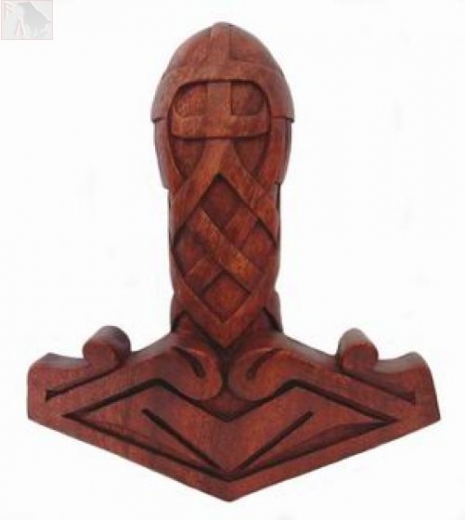 Thors Hammer Viking (Holz, Handgeschnitzt)